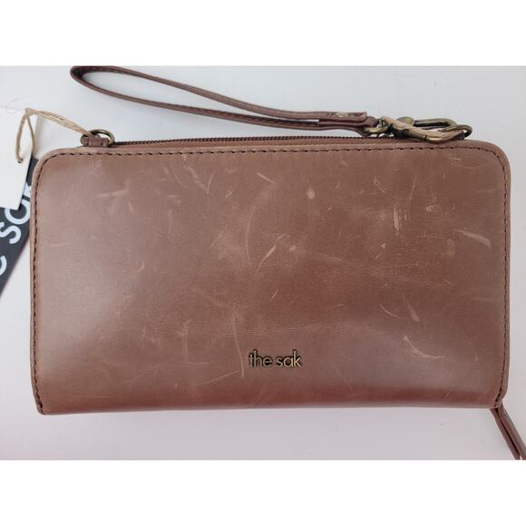 The Sak Iris Leather Crossbody Wristlet Smartphone Wallet NWT Retail $99 - Picture 5 of 11